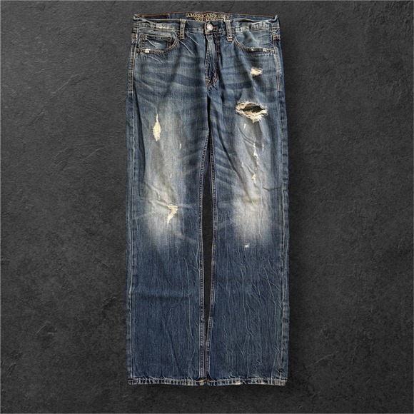 American Eagle Outfitters Other - American Eagle Outfitters Denim Men's 35x32.5 Distressed Relaxed Fit Jeans